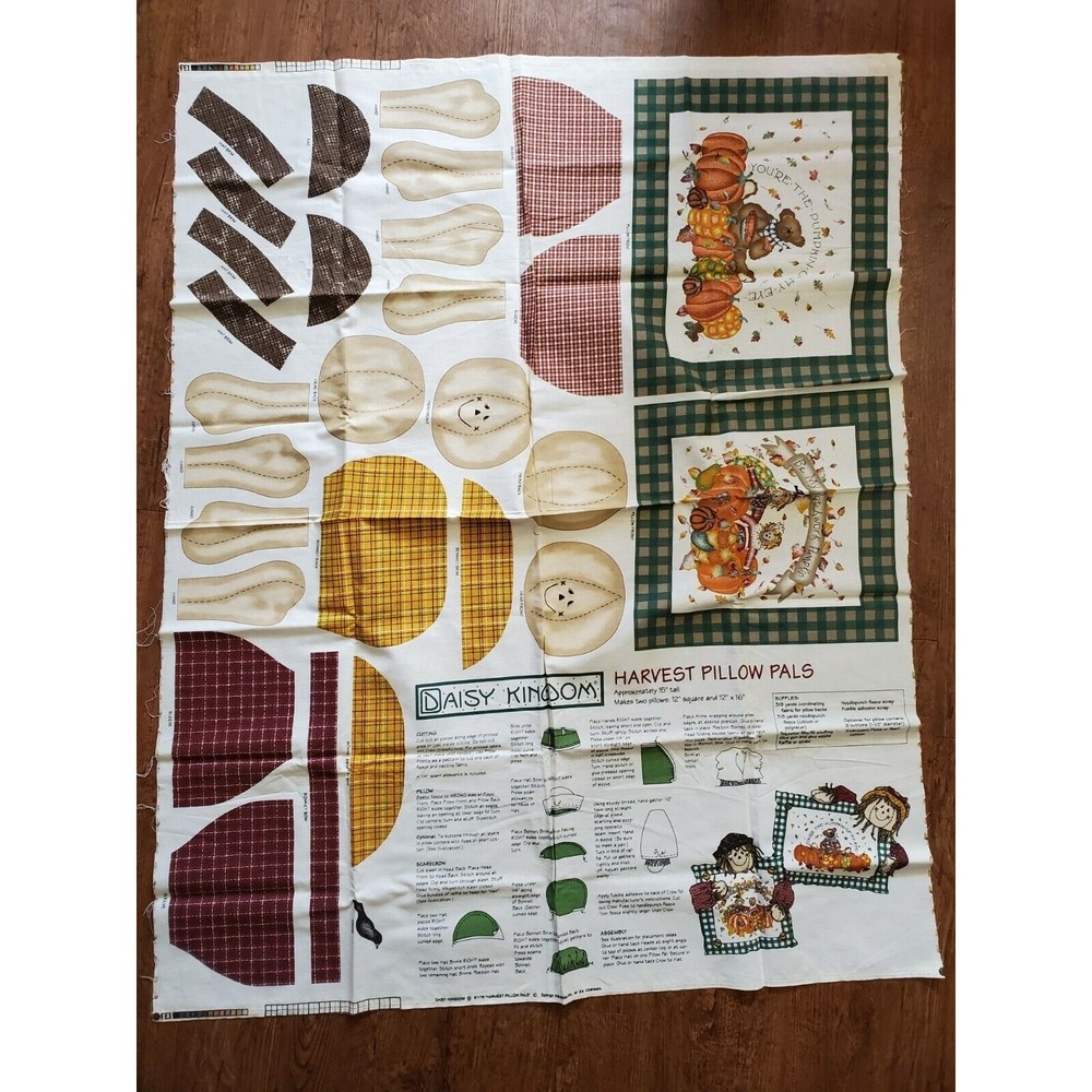 Harvest Pillow Pals Fabric Panel Kit Sew & Stuff Pillow Craft Decorations Cute